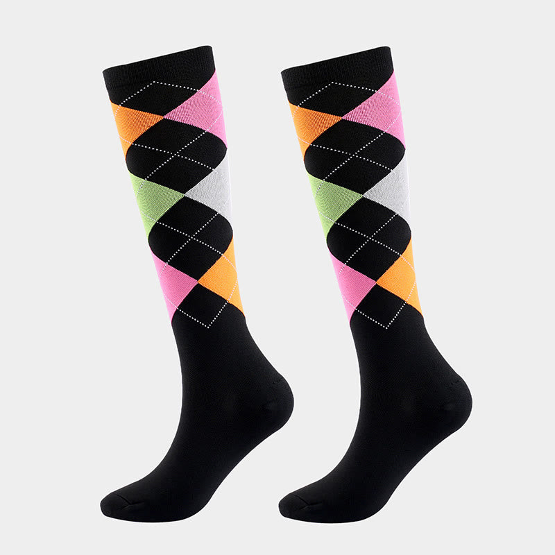 Squares Ribbon Compression Socks(3 Pairs) - image 1