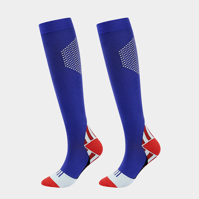 Honeycomb Color Matching Compression Socks(4 Pairs) - Navy Blue - EU38-41(US8-11) - image 6