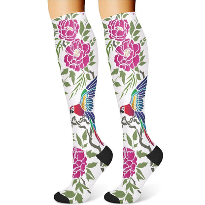 Flower Parrot Compression Socks(3 Pairs)