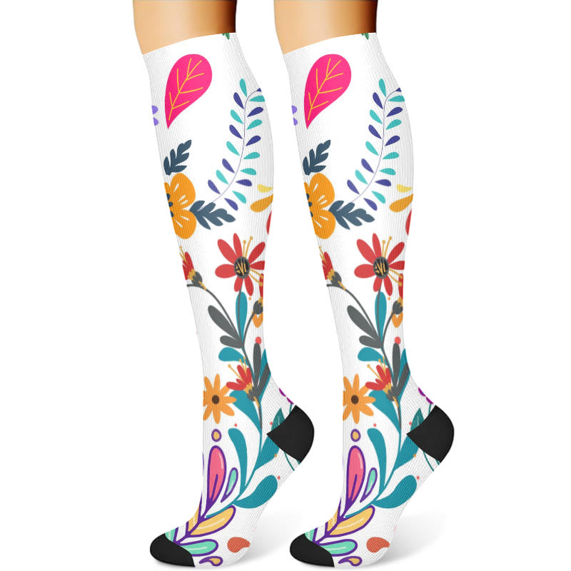 Flower Parrot Compression Socks(3 Pairs)
