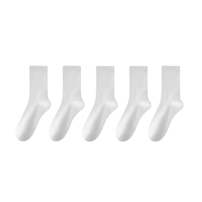 Stylish Cotton Quarter Socks(5 Pairs) - White - EU39-45(US6-11) - image 12