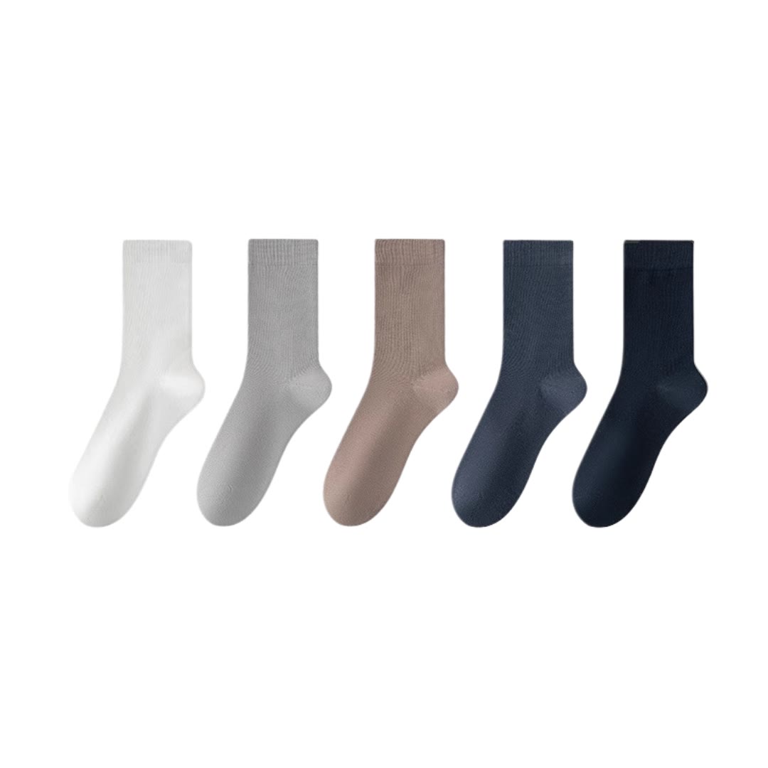Stylish Cotton Quarter Socks(5 Pairs) - White+Navy Blue+Blue+Khaki+Light Gray - EU39-45(US6-11) - image 17
