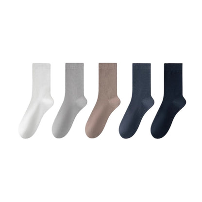 Stylish Cotton Quarter Socks(5 Pairs) - White+Navy Blue+Blue+Khaki+Light Gray - EU39-45(US6-11) - image 17