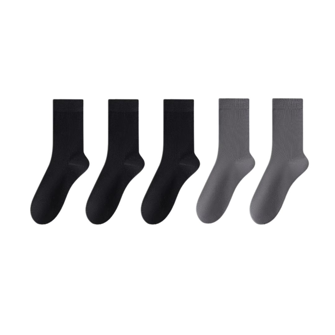Stylish Cotton Quarter Socks(5 Pairs) - Black*3+Dark Grey*2 - EU39-45(US6-11) - image 15