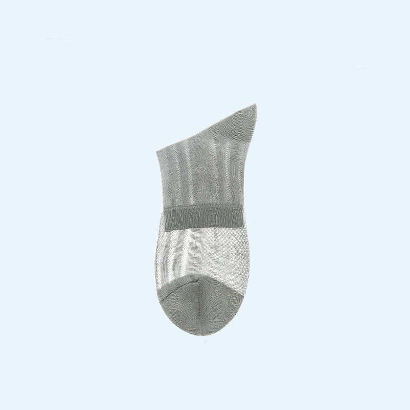 Transparent Ice Silk Ankle Socks(4 Pairs) - Light Gray - EU39-45(US6-11) - image 7