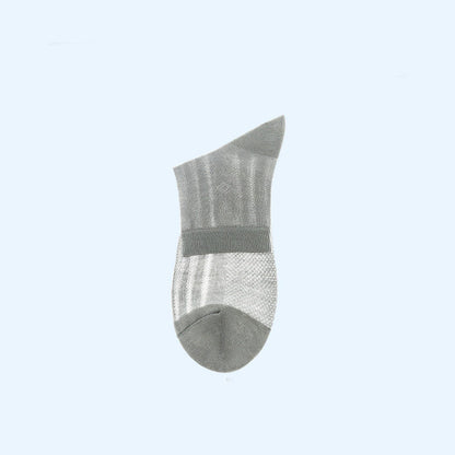 Transparent Ice Silk Ankle Socks(4 Pairs) - Light Gray - EU39-45(US6-11) - image 7