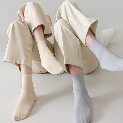 Ice Silk Solid Color Quarter Socks(6 Pairs) - image 2