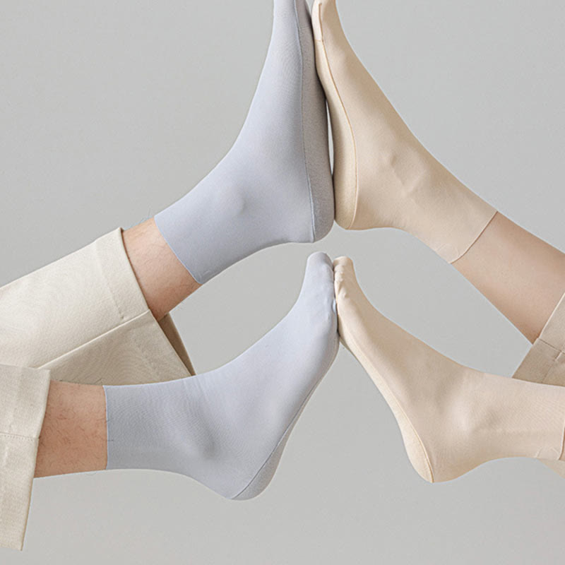 Ice Silk Solid Color Quarter Socks(6 Pairs) - image 5