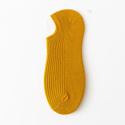 Simple Color Ankle Socks(9 Pairs) - Yellow - EU39-44(US6-10) - image 11