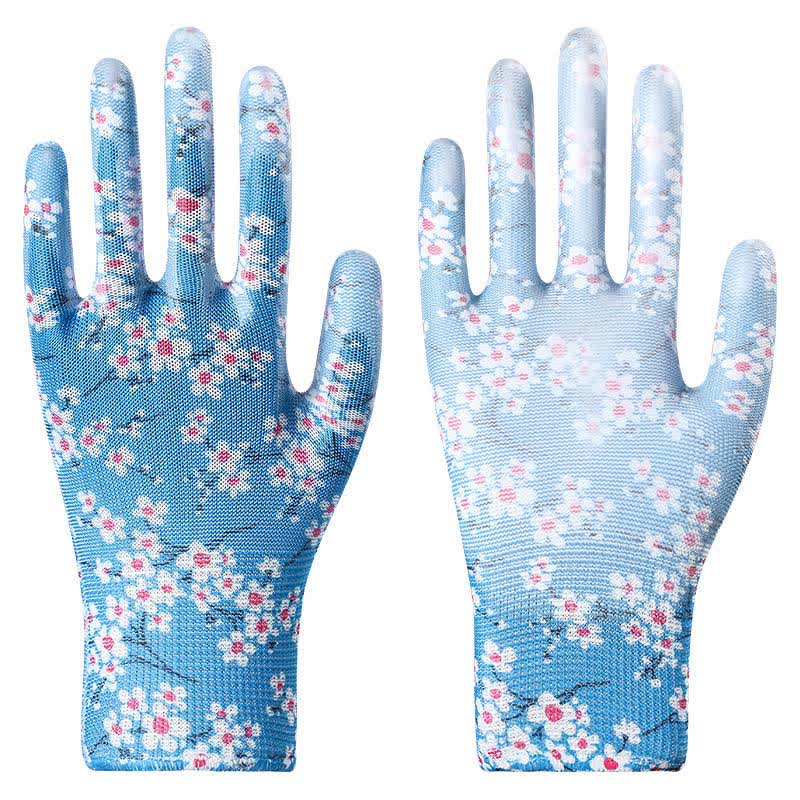 Abrasion-resistant Non-slip Gardening Work Gloves(12 Pairs) - Blue&White - One Size - image 12