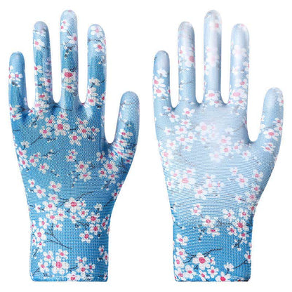 Abrasion-resistant Non-slip Gardening Work Gloves(12 Pairs) - Blue&White - One Size - image 12