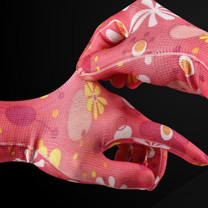 Nylon Knit Printed Gardening Work Gloves(12 Pairs) - image 2