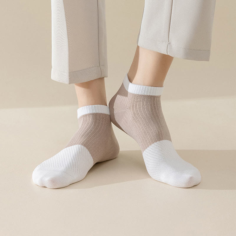 Casual Cotton Solid Color Ankle Socks(6 Pairs) - image 6