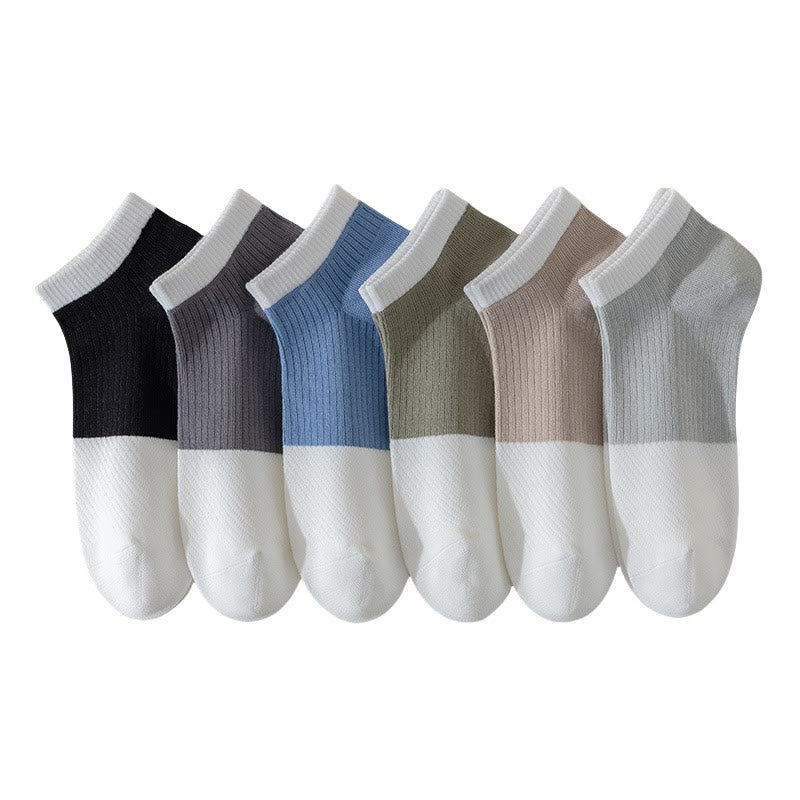 Casual Cotton Solid Color Ankle Socks(6 Pairs) - Multicolor - EU39-44(US6-10) - image 9