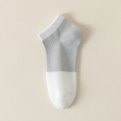 Casual Cotton Solid Color Ankle Socks(6 Pairs) - Light Gray - EU39-44(US6-10) - image 10