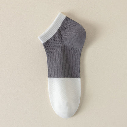 Casual Cotton Solid Color Ankle Socks(6 Pairs) - Dark Grey - EU39-44(US6-10) - image 15