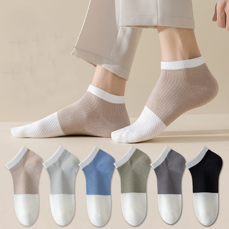 Casual Cotton Solid Color Ankle Socks(6 Pairs) - image 0