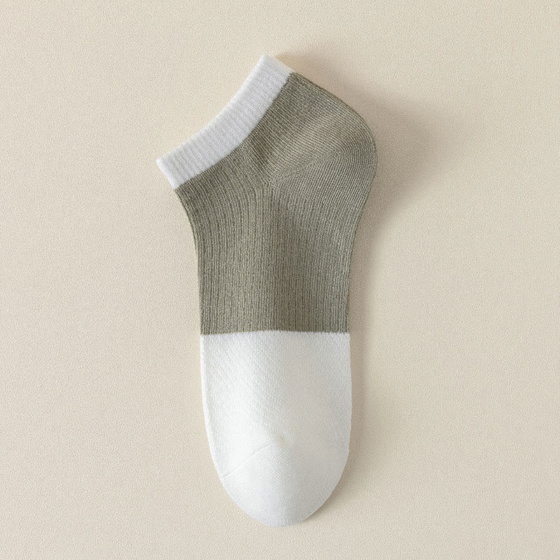 Casual Cotton Solid Color Ankle Socks(6 Pairs) - Army Green - EU39-44(US6-10) - image 11