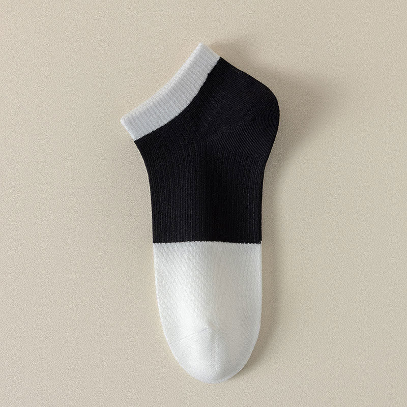 Casual Cotton Solid Color Ankle Socks(6 Pairs) - Black - EU39-44(US6-10) - image 12