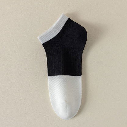 Casual Cotton Solid Color Ankle Socks(6 Pairs) - Black - EU39-44(US6-10) - image 12