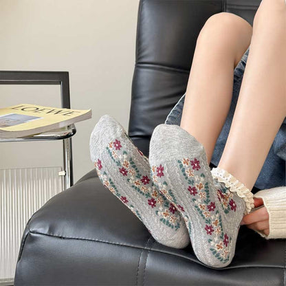 Retro Floral Ankle Socks(5 Pairs) - image 5