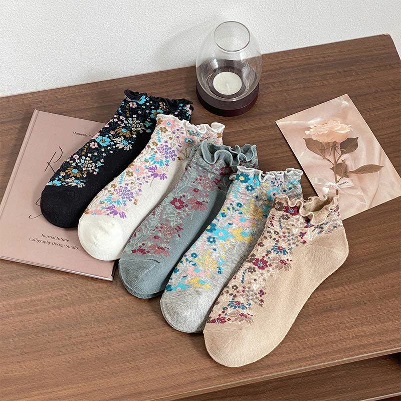 Retro Ethnic Style Ankle Socks(5 Pairs) - Multicolor - EU36-40(US3-7) - image 10