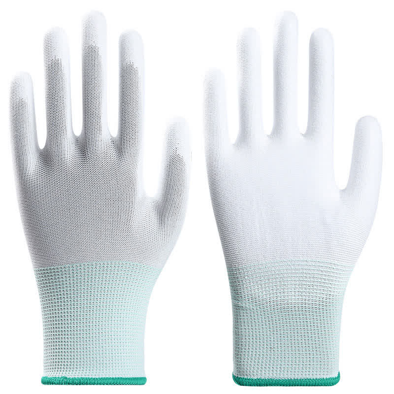 Striped Wear-resistant Non-slip Protective Work Gloves(24 Pairs) - White - L - image 13