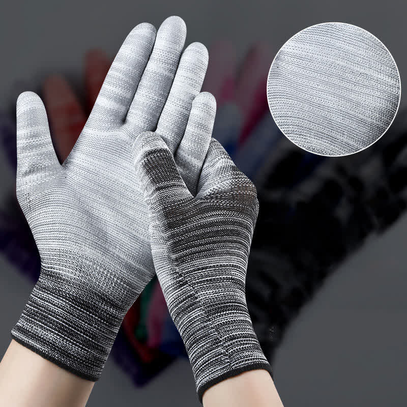 Striped Wear-resistant Non-slip Protective Work Gloves(24 Pairs) - image 1