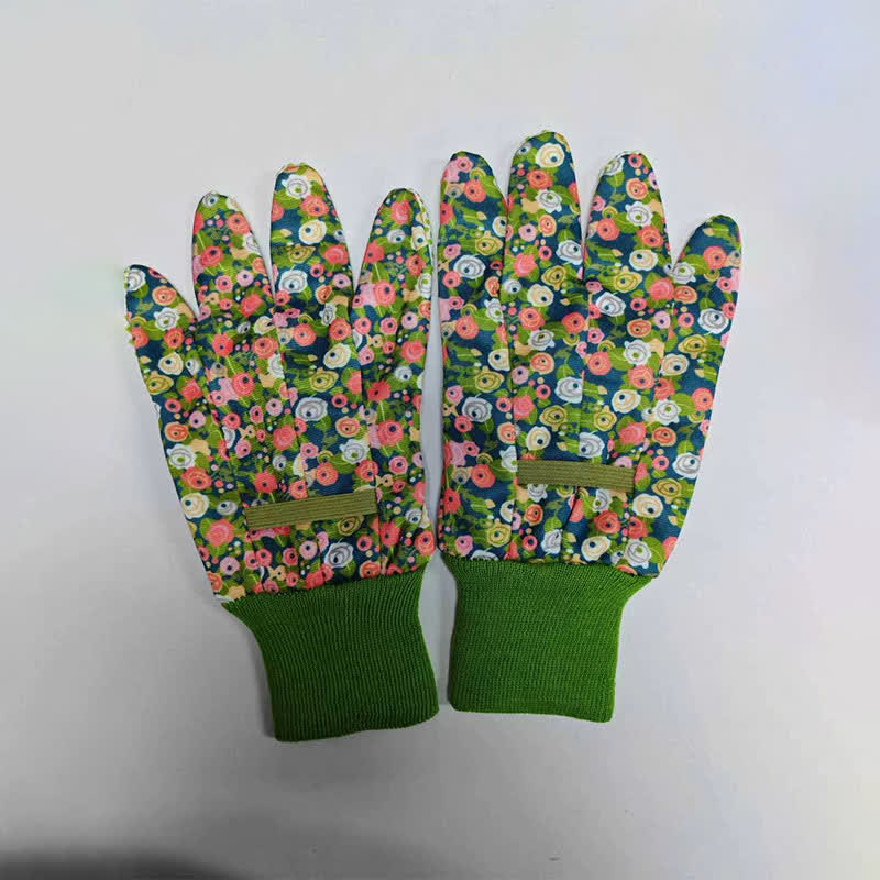 Flower Print Gardening Work Protective Gloves(3 Pairs) - C - One Size - image 12