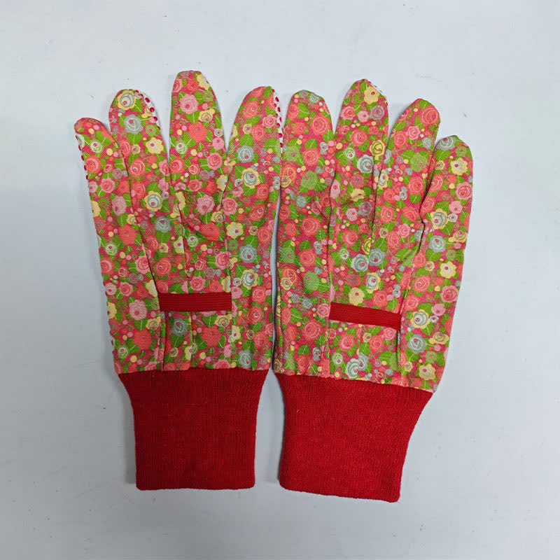 Flower Print Gardening Work Protective Gloves(3 Pairs) - B - One Size - image 10