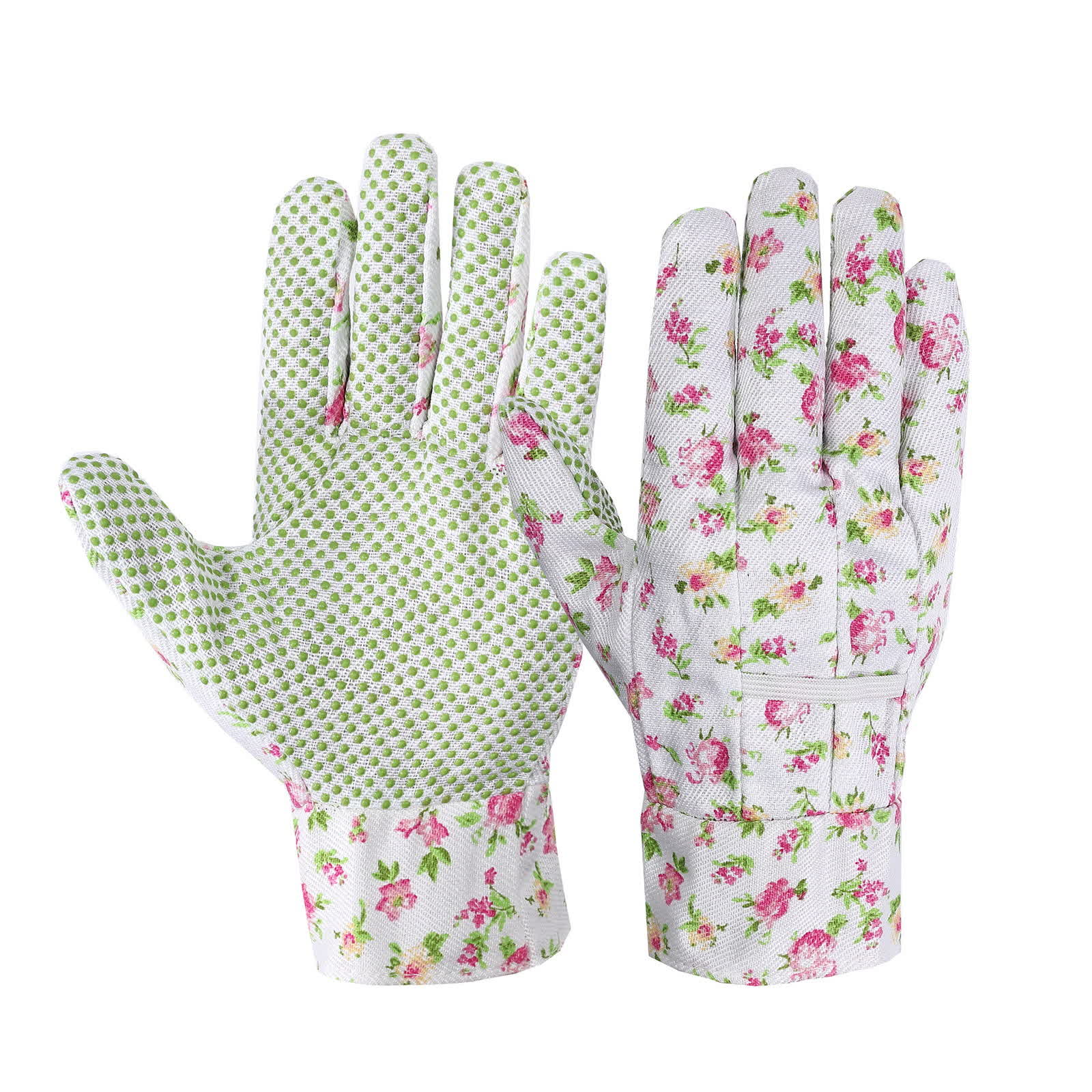 Elegant Floral Print Garden Gloves(3 Pairs) - Pink - One Size - image 1