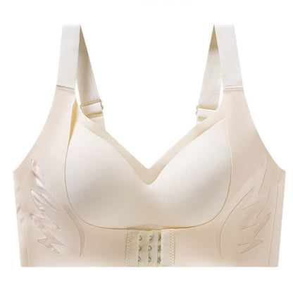 Adjustable Front Closure Wireless Lift Bra - Nude - 6XL - image 16