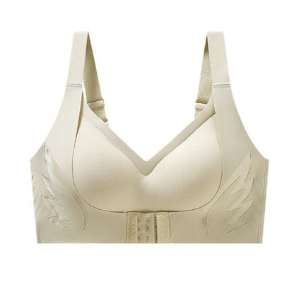 Adjustable Front Closure Wireless Lift Bra - Green - 6XL - image 5