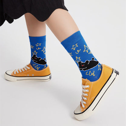 Cartoon Cute Illustration Quarter Socks(5 Pairs) - image 5