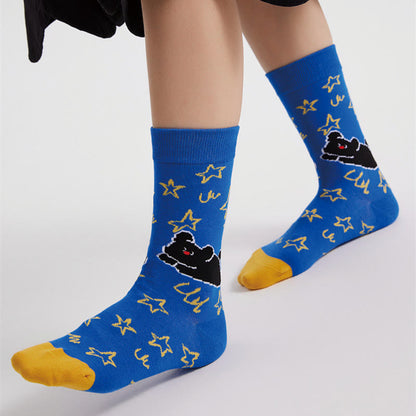 Cartoon Cute Illustration Quarter Socks(5 Pairs) - image 4