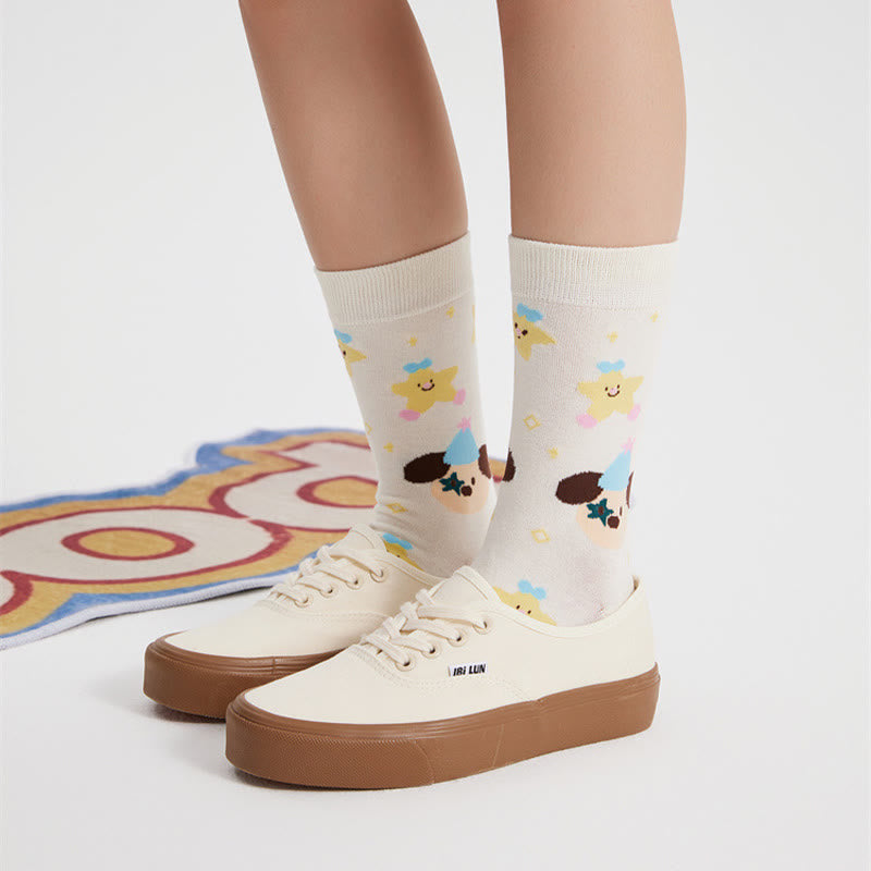 Cartoon Cute Illustration Quarter Socks(5 Pairs) - image 3