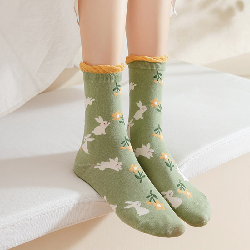 Forest Flower Stamens Quarter Socks(5 Pairs) - image 3