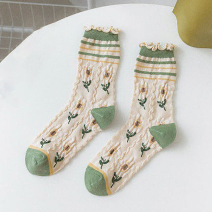 Forest Flower Stamens Quarter Socks(5 Pairs) - image 12