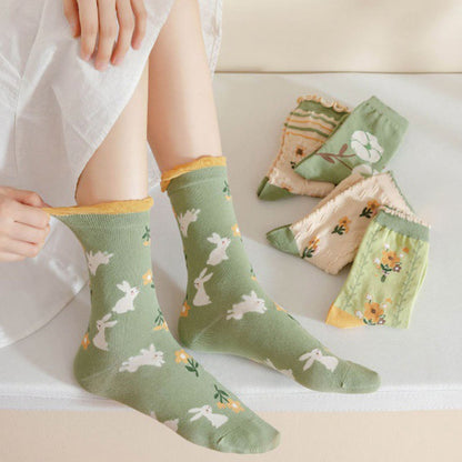 Forest Flower Stamens Quarter Socks(5 Pairs) - image 5