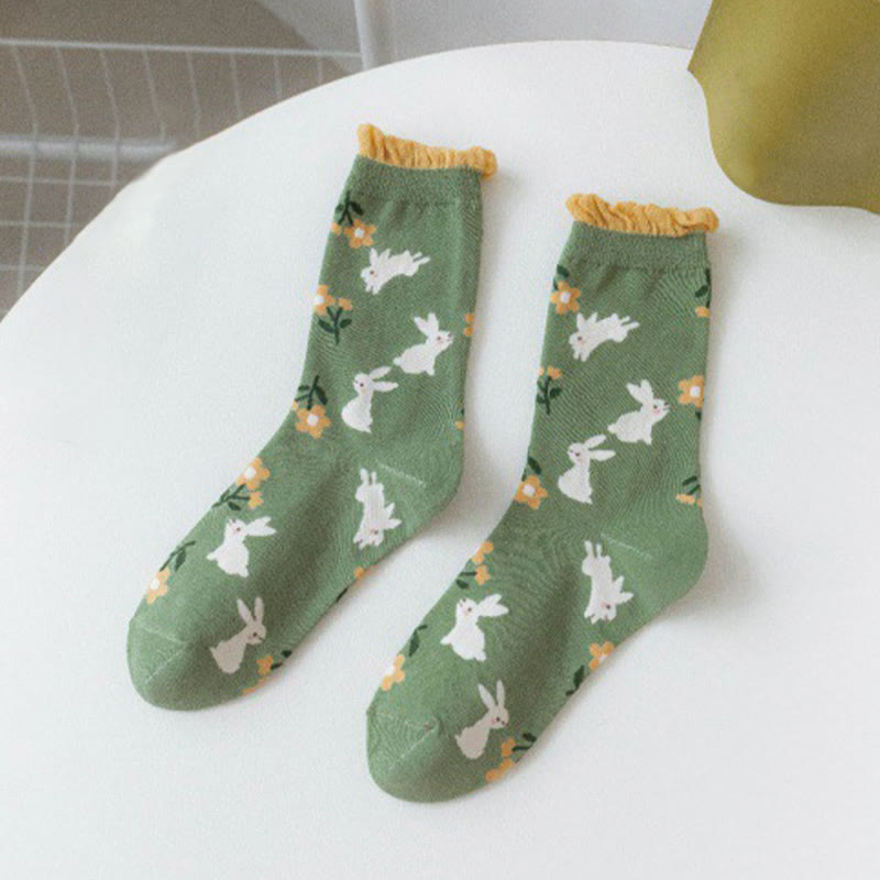 Forest Flower Stamens Quarter Socks(5 Pairs) - image 11