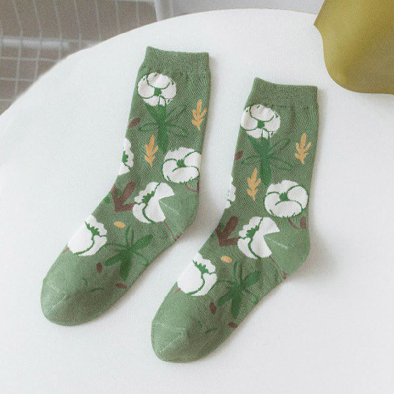 Forest Flower Stamens Quarter Socks(5 Pairs) - image 10