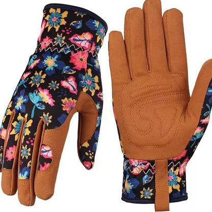 Vibrant Floral Print Garden Gloves - C - One Size - image 7