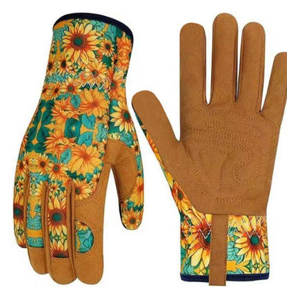 Vibrant Floral Print Garden Gloves - E - One Size - image 9
