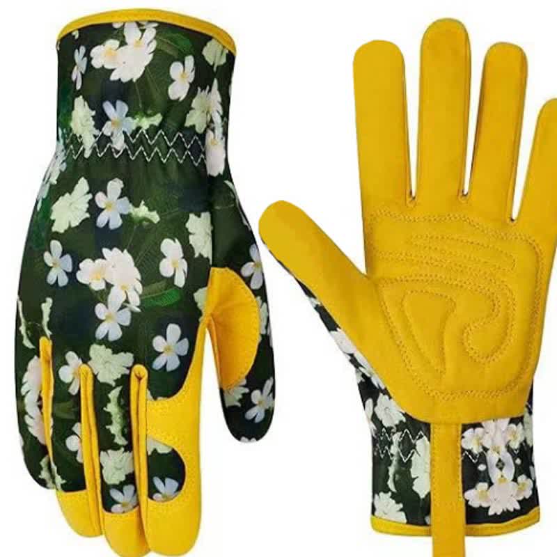 Vibrant Floral Print Garden Gloves - B - One Size - image 6