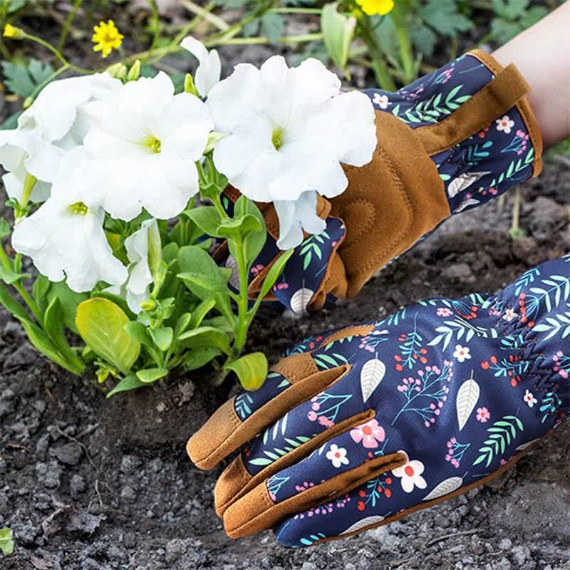 Vibrant Floral Print Garden Gloves - image 1