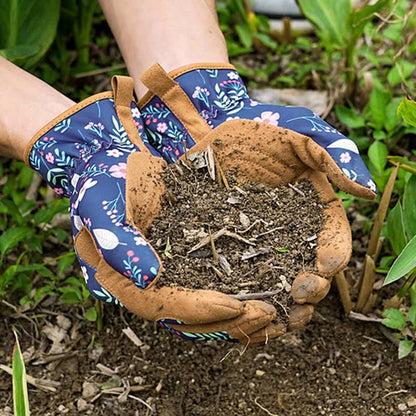 Vibrant Floral Print Garden Gloves - image 4