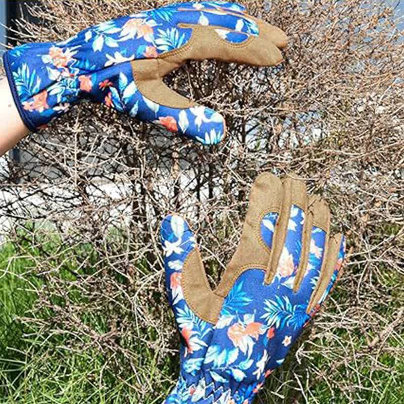 Vibrant Floral Print Garden Gloves - image 3