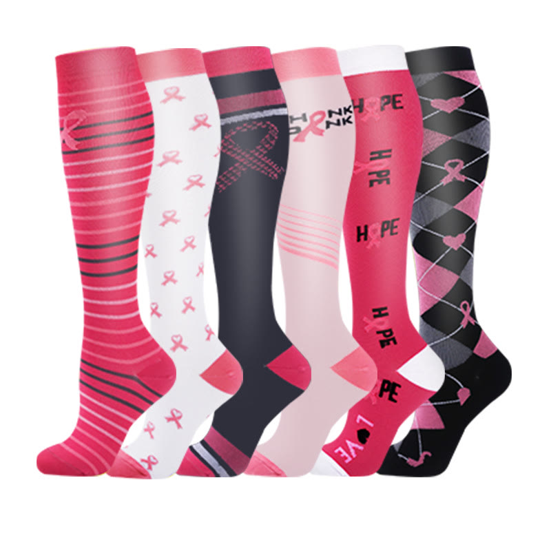 Colorful Streamers Compression Socks(6 Pairs) - Multicolor - S/M - image 0