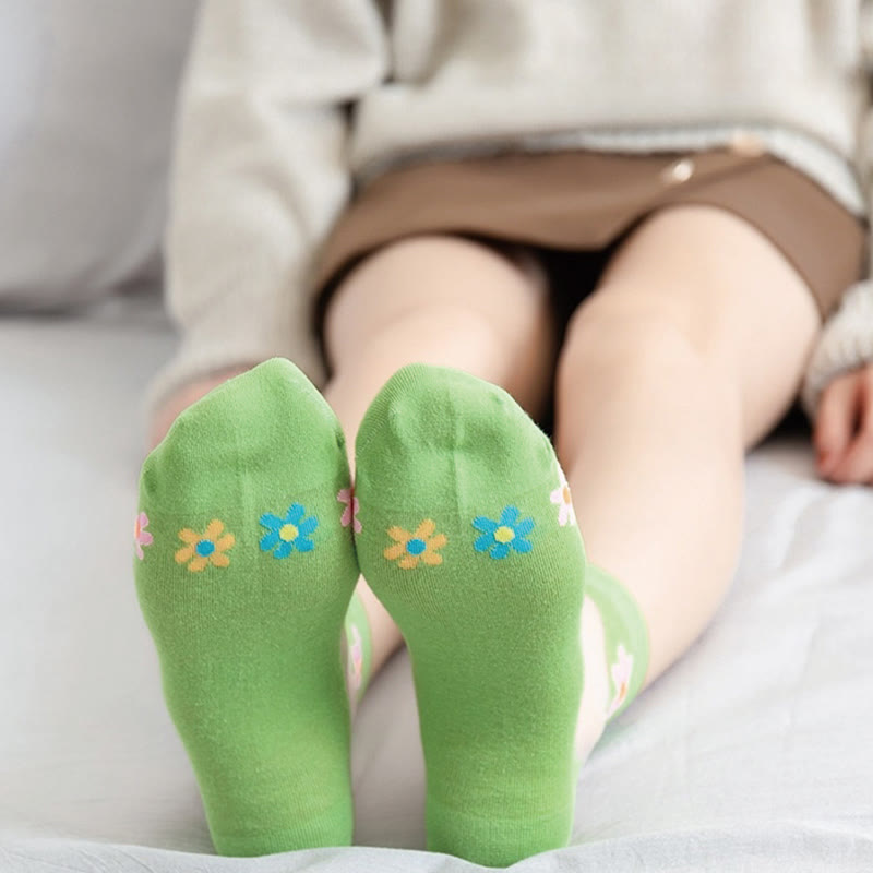 Flower Ice Silk Quarter Socks(9 Pairs) - image 11