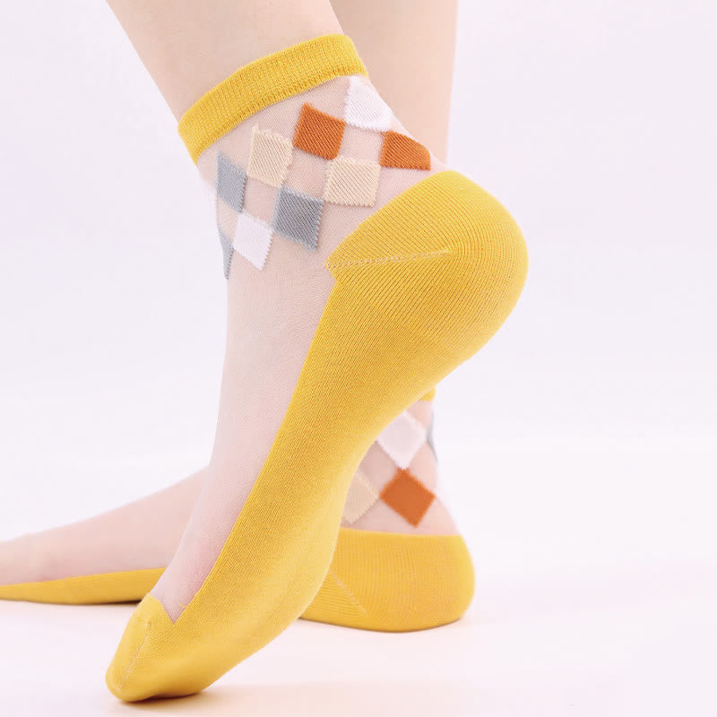 Stylish Rhombus Ankle Socks(5 Pairs) - image 8